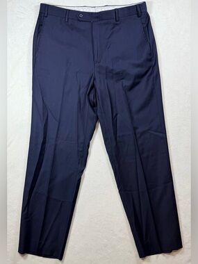 Zanella Made in Italy 36W 30L 100% Wool Navy Men's Dress Trousers